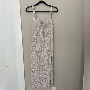 Abercrombie & Fitch White Floral Midi Corset Dress